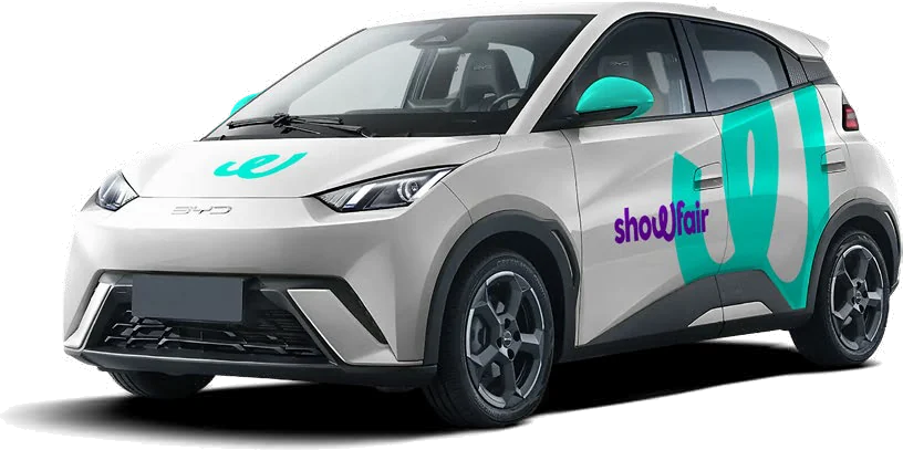 Carro parceiro com a identidade showfair